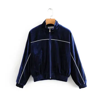 

2020 Spring Summer New Grand Prix Velvet red blue zaraing women jacket Coat sheining vadiming female jacket coat DFT27510