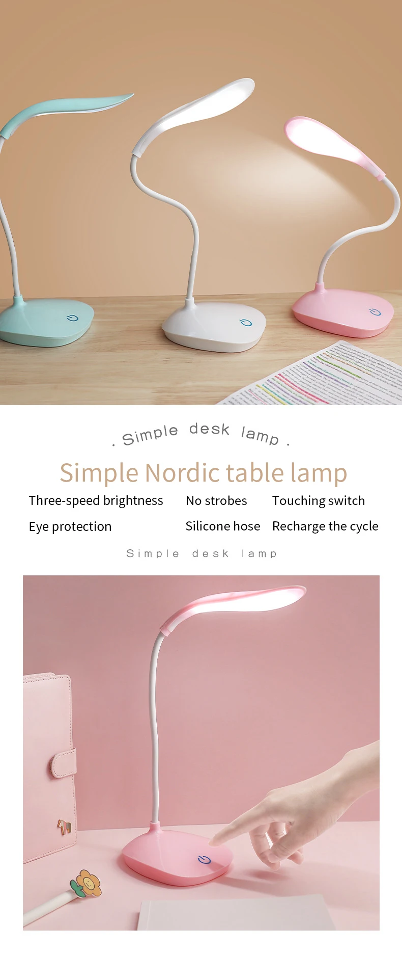 Candeeiro de Mesa Proteção para os Olhos Lâmpada de Mesa Lâmpada de Cabeceira Aprendizagem das Crianças Carregamento Dormitório Estudante Quarto d2 Led Luz Usb 1 carregamento dormitório estudante quarto lâmpada de cabeceira aprendizagem das crianças