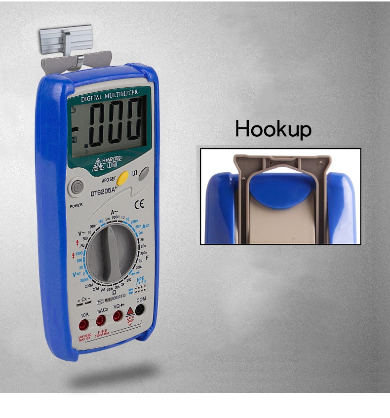 HONEYTEK DT9205A Профессиональный цифровой мультиметр электрический ручной амперметр переменного/постоянного тока Вольтметр Ом измеритель емкости esr