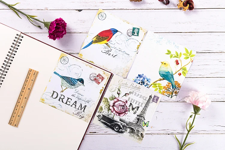 8pcs/pack Vintage Handbook material No adhesive Decorative Sticker DIY Scrapbooking diary album Stickers escolar