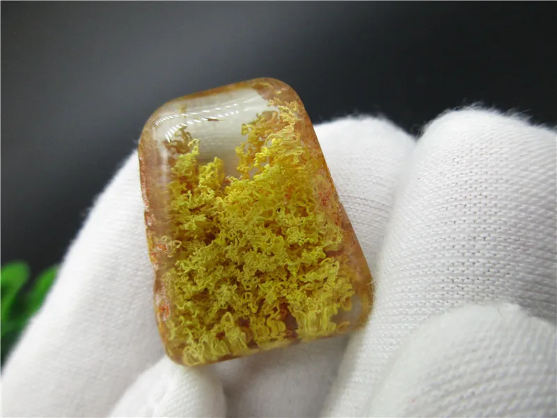 Натуральный желтый Ghost Phantom Quartz кристалл камень кулон Самоцветы с лечебным действием, образцы кулон