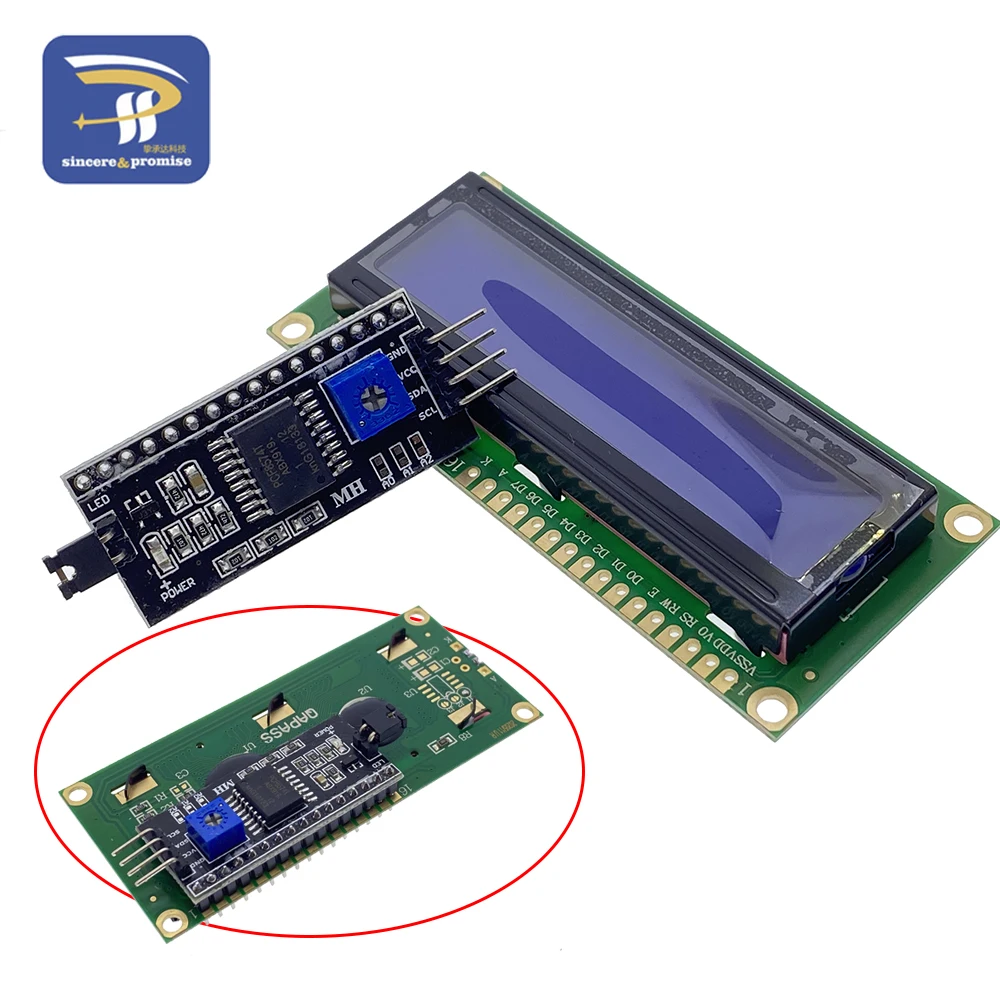 ЖК дисплей 1602 PCF8574T PCF8574 IIC/I2C/интерфейс 16x2 модуль дисплея 5 В синий/желто зеленый