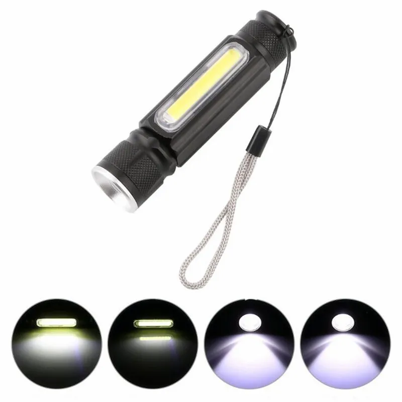 

Super Bright Magnetic USB Rechargeable Led Flashlight Zoom Small Pocket Keychain Flashlights Waterproof Portable Camping Lamp