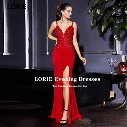 LORIE Spaghetti Strap Chiffon Mermaid Porm Dresses Charming Appliques Floor-Length Vestido Da Dama De Honra Formal Party Gowns