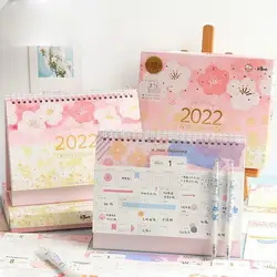 Planificateur de calendrier annuel de bureau de poche avec cartes de vœux et 8 autocollants, 2022 