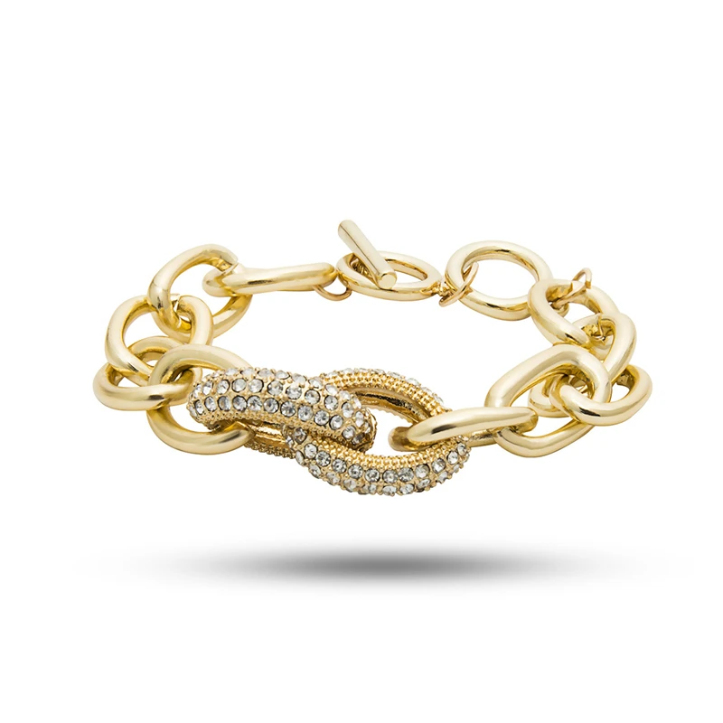Punk Cuban Link Chain Gold/Silver Bracelet Bangle Luxury Charm For Women/Girl Crystal Boho Hand Jewelry | Украшения и аксессуары