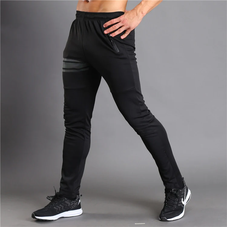 Брюки для бега, мужские брюки, дышащие длинные штаны для бега, баскетбольные тренировочные брюки, эластичные колготки, для спортзала, фитнеса, тренировки, Мужские штаны для бега - Цвет: Черный
