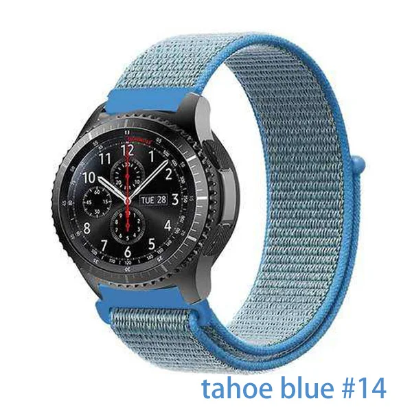 Gear s3 Frontier ремешок для samsung galaxy watch 46 мм 42 мм активный 2 нейлон 22 мм ремешок для часов huawei gt ремешок amazfit bip 20 44 - Цвет ремешка: tahoe blue 14