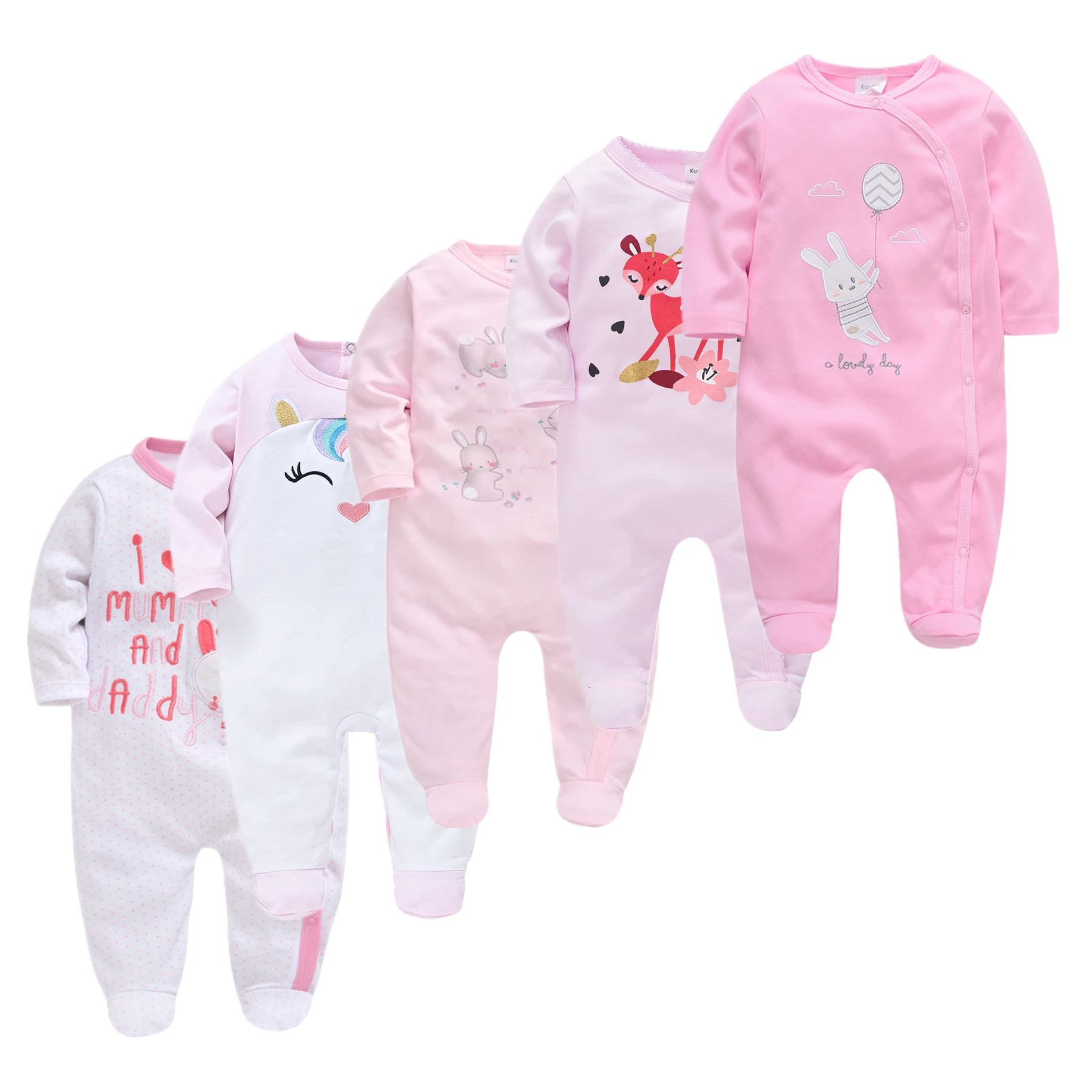 Description Picture 3 of item3pcs 5pcs Baby Pyjamas Girl Boy Pijamas bebe fille Cotton Breathable Soft ropa bebe Newborn Sleepers Baby Pjiamas