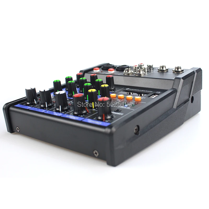 4 kanał audio dj mikser dźwięku konsola miksująca karaoke z usb bluetooth zasilany przez usb, autobusy oraz ładowarka do telefonu do domu studio 4 kanał audio dj mikser dźwięku konsola miksująca karaoke z usb bluetooth zasilany przez usb, autobusy oraz ładowarka do telefonu do domu studio