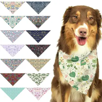 

Dog Bandana Dog Bibs Neck Scarf Saliva Cotton Plaid Printing Puppy Fashion Neckerchief Bow Tie Pet Towel