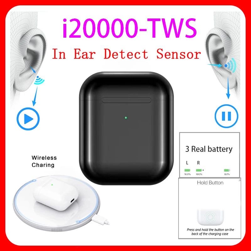

Original i20000 TWS 1:1 In-ear Bluetooth 5.0 Earphone Wireless Headphone headset PK W1 H1 Chip Aire2 audifono para celular elari