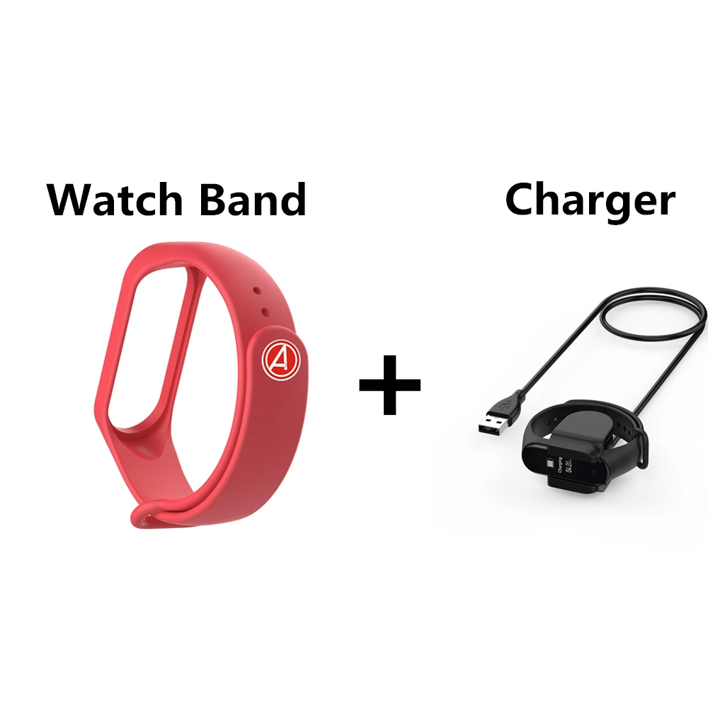 2в1 силиконовый спортивный ремешок+ 30 см USB для Xiaomi mi Band 4 3 Смарт-часы ремешок зарядное устройство кабель для передачи данных для mi Band 4 кабель питания - Цвет: Red1 package