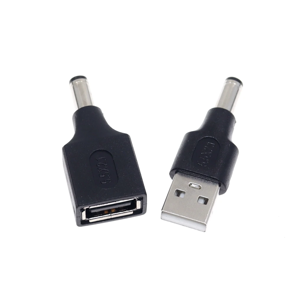 Power Plug Adapter USB A To 5.5*2.1mm DC Jack Adapter Connector for Router Mini Fan Speaker DC 5.5x2.1mm Male to USB Power Plug Converter