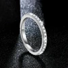ATTAGEMS Solid 925 Sterling Silver Rings for Women Moissanite Full Eternity Wedding Band Engagement Wedding Ring Fine Jewelry 6