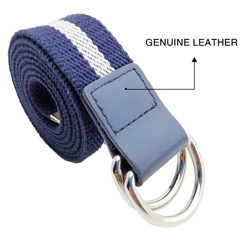 

Double Buckle Belt Canvas Alloy Genuine Leather Women Belt Strap Outdoor Waist Sports Casual StripeWaistband Men Belt 2020