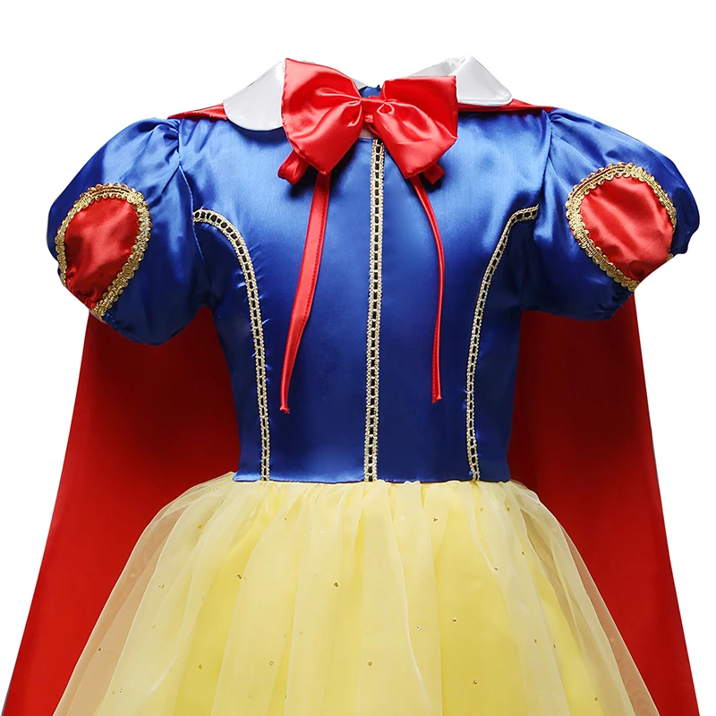 Fancy Girl Princess Dresses Beauty Belle Cosplay Costume Snow Christmas Halloween Princess Dress up Children Party Clothes