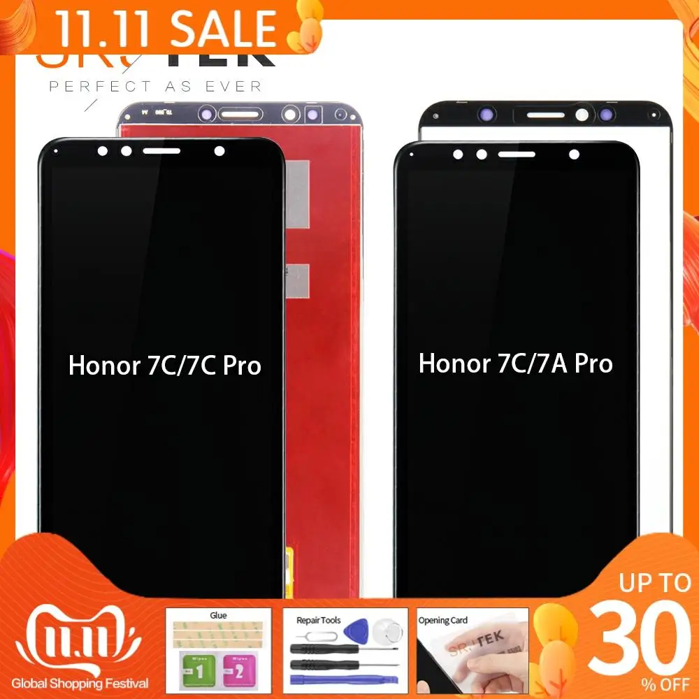 Дисплей для HUAWEI Honor 7c / 7A Pro 7C LCD сенсорный экран дигитайзер Оригинальный черный