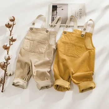 

New Arrival Toddler Kids Overalls Korean Big Pocket Jumpsuit for Girls High-quality Corduroy Boys Pants Casual Baby Child Pants