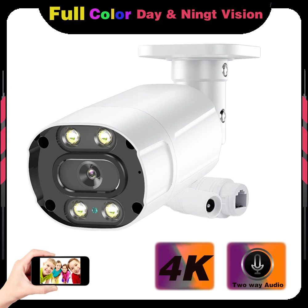 『Video Surveillance!!!』- 8MP Bullet IP Camera Full Color Night Vision
Security Camera 4K Outdoor Two-Way Audio POE CCTV Video Surveillance IP
Camera HD