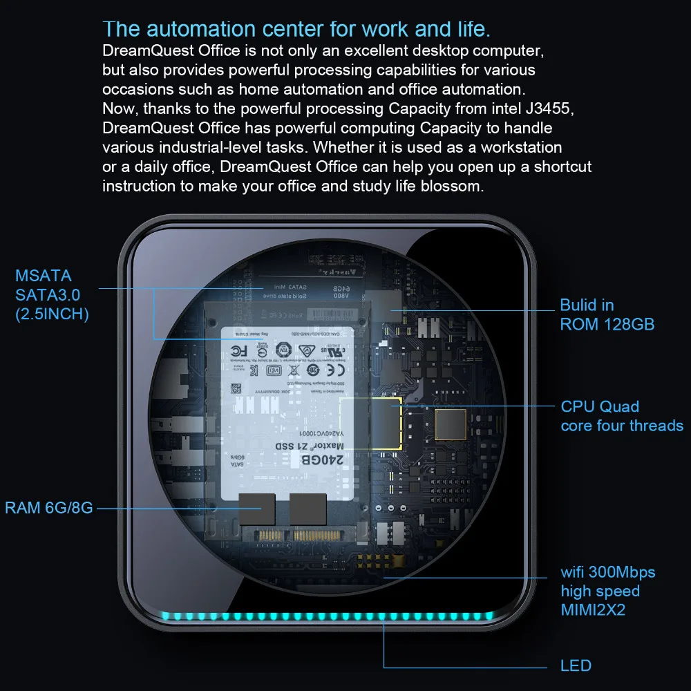 Windows 10 Mini PC with Intel Celeron J3355, Dual Wifi, 8GB RAM, 128GB Storage, 4K HD, RJ45 1000M, VGA - Powerful Desktop Computer Description Image.This Product Can Be Found With The Tag Names Barebone Mini PC, Computer Office, Mini pc windows