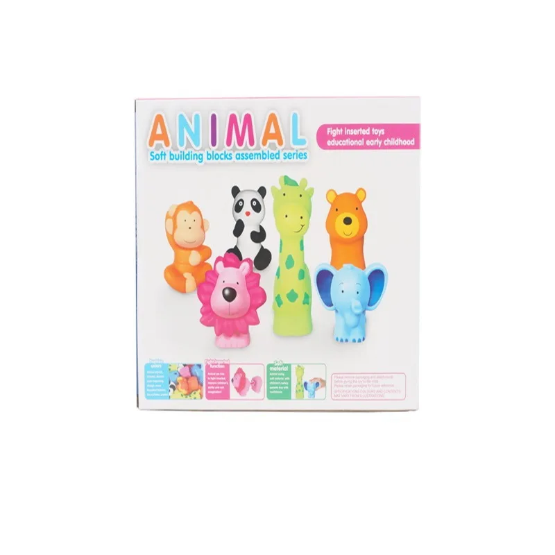 

Children Assembled Dinosaur Building Blocks of Flexible Glue CHILDREN'S Baby Bath Toy Infant Bath Play with Water Bathroom Toy