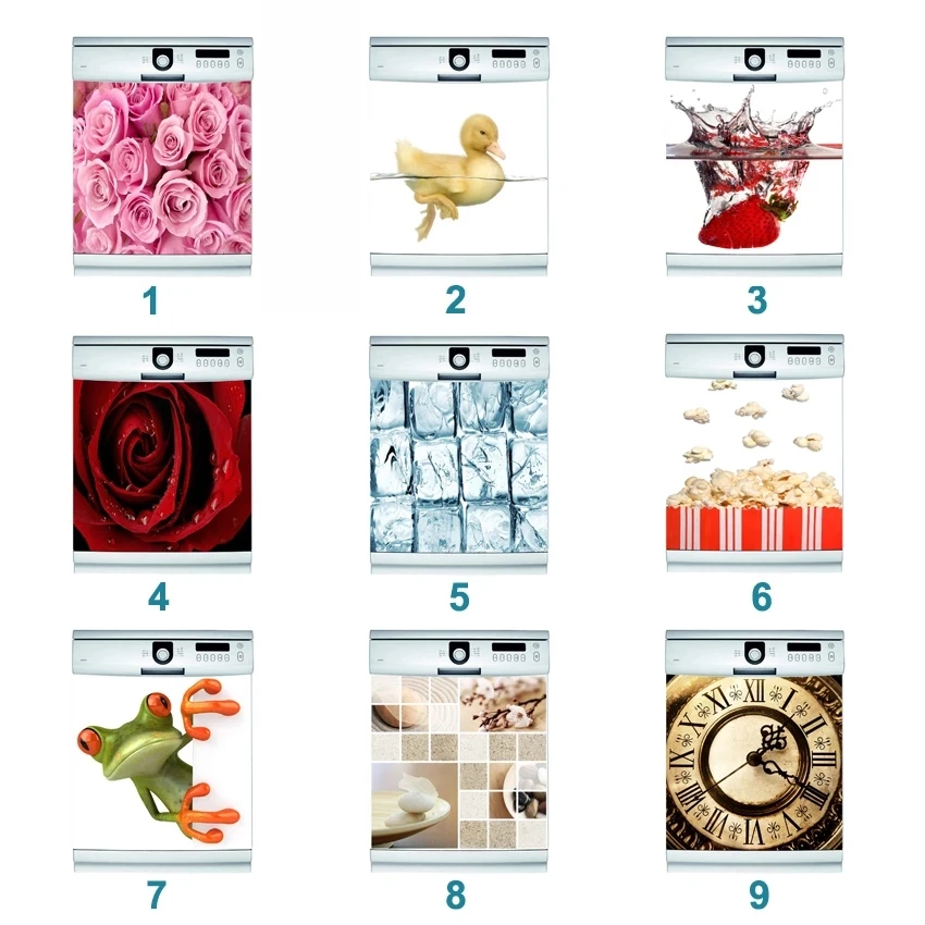 Self Adhesive 3d Dishwasher Sticker Home Decor Waterproof Wallpaper Prints PVC Poster Wall Art Picture Suit For Children Room | Дом и сад