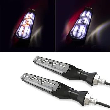 

2* Turn signal Motorcycle Turn Signal Amber DRL Sequential Flowing 12V