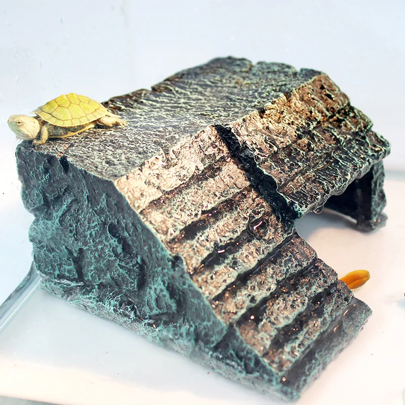 Resin Reptiles Habitat Decoration Hiding Cave For Tortoise Lizard Reptile Climbing Hiding Habitat Basking Decor