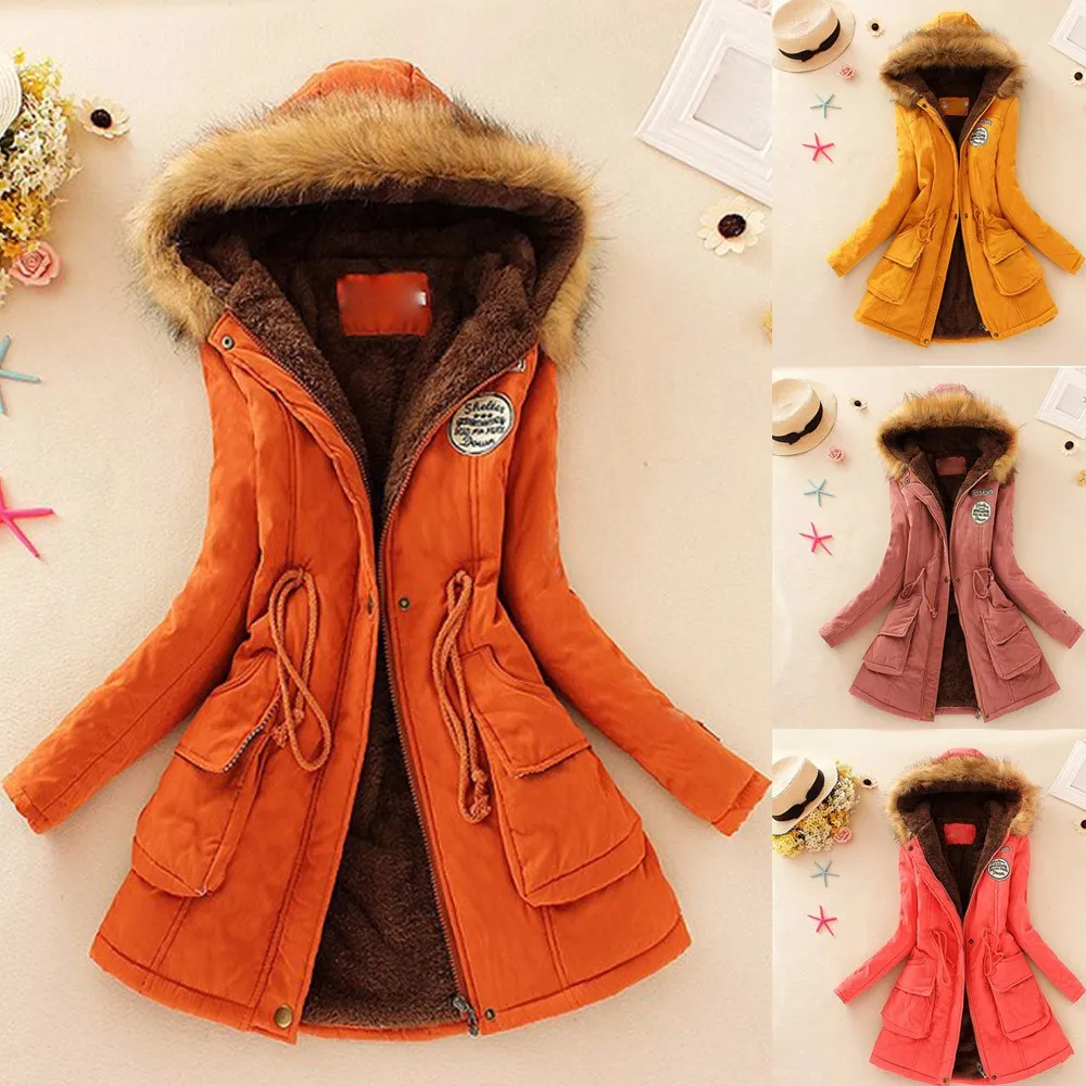 Новинка, зимнее женское пальто с капюшоном и меховым воротником, приталенное, вельветовое, плотное, теплое, длинное, хлопковое пальто, куртка, пальто