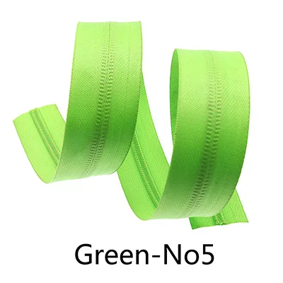 Green-No5 Meetee 2/5M 3#5# разъемная застежка-молния нейлона катушка Водонепроницаемый молния Цвет кодовый обратная молния с ползунком DIY одежды на открытом воздухе сумки, швейные принадлежности - Цвет: Green-No5