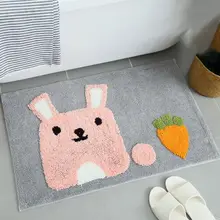 Мультфильм животных "Кролик", "кошка узор коврик на плоской нескользящей мягкой Водонепроницаемый Коврик для двери Гостиная Кухня Ванная комната дверного проема
