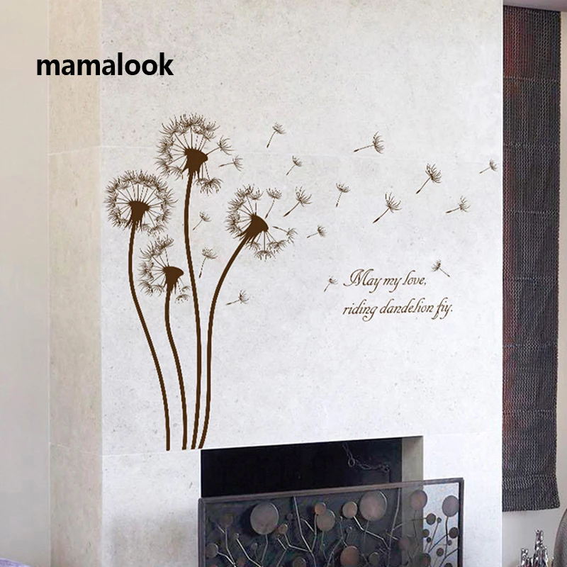 Romantic dandelion wall sticker Home Decoration for kids room DIY Living Room Sofa Background Mural art Decals poster stickers