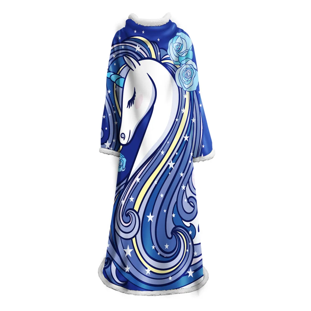 Единорог шерпа рукав одеяло для кроватей бархатное плюшевое Ловец снов