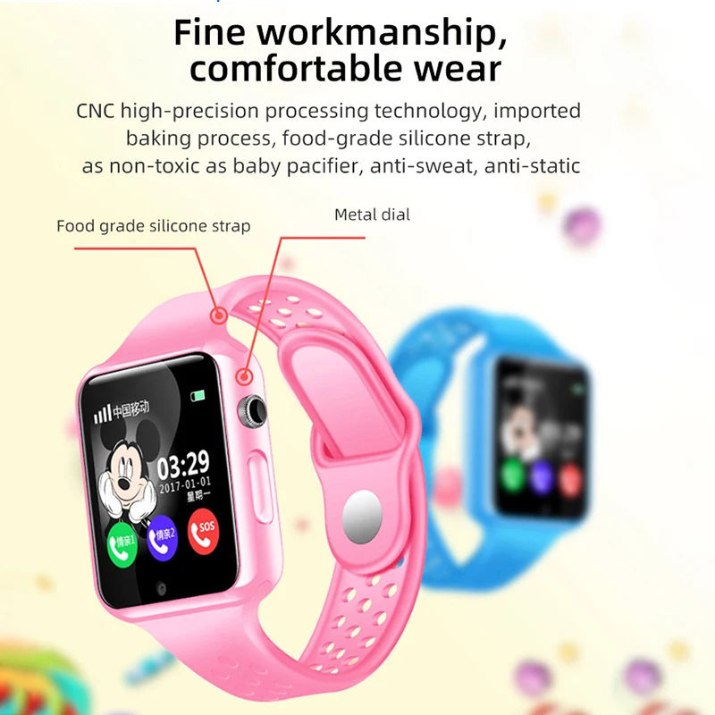 US Captain HF Kids Smart Watch IP67 Waterproof LBS/GPS Tracker Anti Lost Internet SOS WiFi Watch Touchscreen Watch for Children
