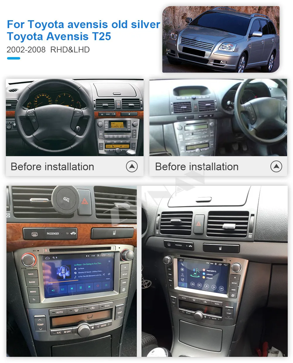 Carplay For Toyota Avensis T27 T25 2002- 2010 2011 2012 2013 2014 2015 2016 Android 10 GPS Audio Stereo Radio Recorder Head Unit