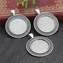 Новая мода 3 шт 25 мм Внутренний размер античный серебряный классический стиль кабошон основа Установка Подвески(A3-50