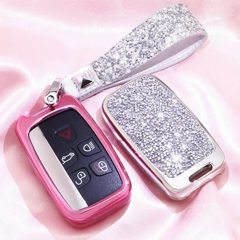 

New Diamond Car Key Case Bag Fob Cover For Land Rover A9 Sport Evoque Freelander