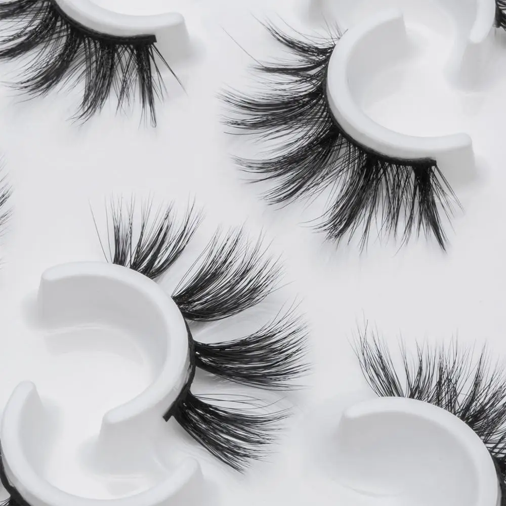 4 6 Pairs Eyelashs Natural long 3D Faux Mink Eyelashes Thick HandMade Full Strip Lashes Volume 5