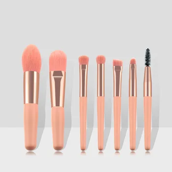 

7pcs Nude Pink Mini Makeup Brush Set Foundation Blush Eyeshadow Lip Eyelash Cosmetic Brush Makeup Tools