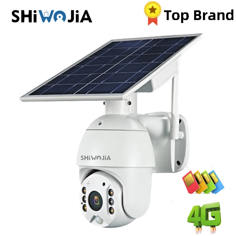 Shiвоенia 4G/Wi Fi версия 1080P HD камера наружного видеонаблюдения с солнечной панелью