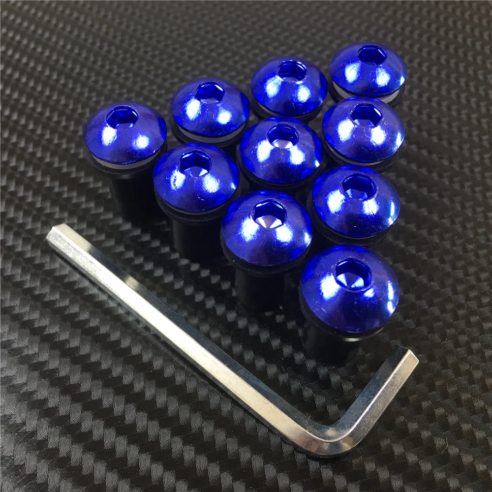 Motorcycle Fasteners 5mm 10PCS Motorcycle Windscreen Windshield Bolts Screws Nut Fastener For Suzuki GSXR 600 750 1000 K1 K2 K3 K4 K5 K6 K7 K8 K9 K11