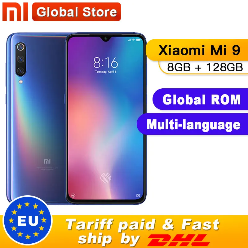 Смартфон с глобальной ПЗУ Xiaomi mi 9 8 ГБ 128 Гб Восьмиядерный процессор Snapdragon 855 6 39