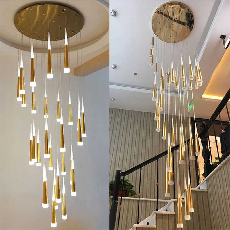 36 heads modern led chandeliers gold silver aluminum Acrylic lampbody