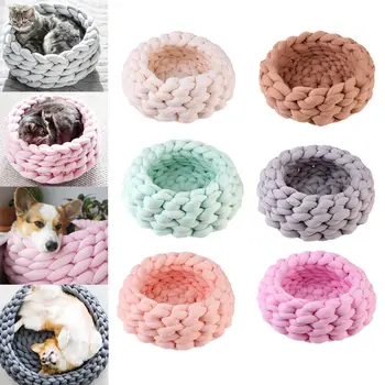 

Knitting Cotton Large Pet Dogs Cats Bed Mats Soft Warm Kennel Mat Puppy Cushion House Cat Bed Dog Bed