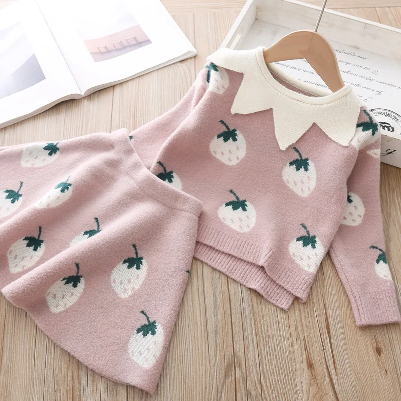 Для девочек clothes2019 летняя новая одежда для малышей Круглый воротник печати платье для девочек полосатые штаны два комплекта из Детские