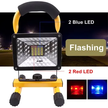 

30W 24 LED Portable Rechargeable Floodlight IP65 Waterproof Spotlight Battery Powered Searchlight Outdoor Work Lamp Camping