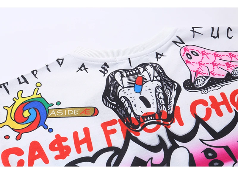 Mirecoo/мужские футболки с принтом граффити в стиле хип-хоп, Забавные футболки, мужские хлопковые футболки Harajuku, модные, высокое уличное свободное, Мужская одежда, футболки