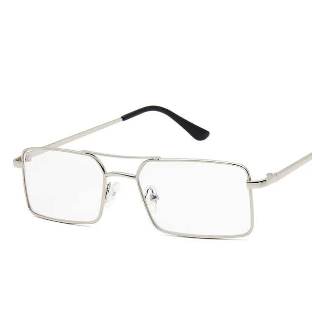 Классические квадратные солнцезащитные очки для женщин, фирменный дизайн, сплав, оттенки, солнцезащитные очки для женщин, Ретро стиль, хип-хоп стиль, женские солнцезащитные очки, Modis Oculos - Цвет линз: Silver Clear Lens