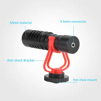 

Mini Portable Microphone with Anti-Shake Bracket for DSLR Cameras Mobile Phone microphone
